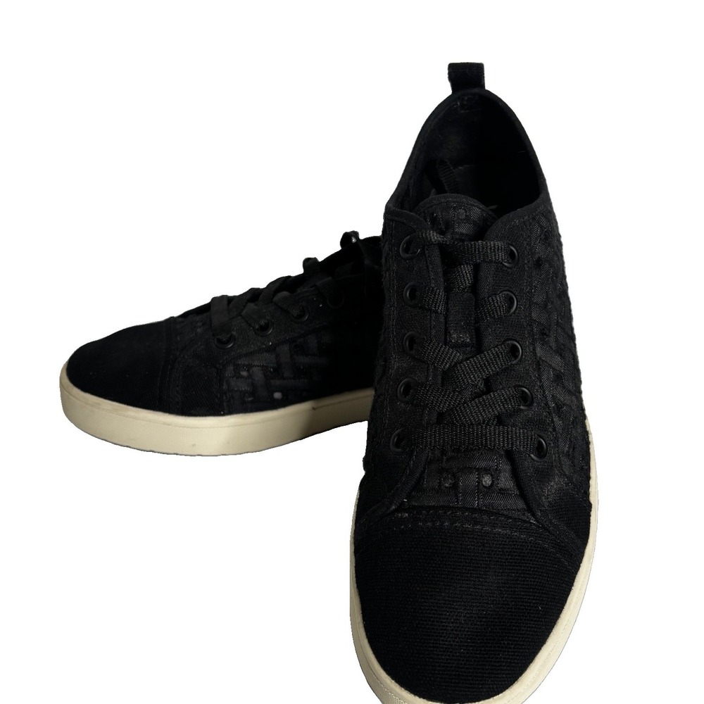 Koolaburra by UGG Kellen Low Lace Denim Sneakers Shoes Black 9M Casual Urban